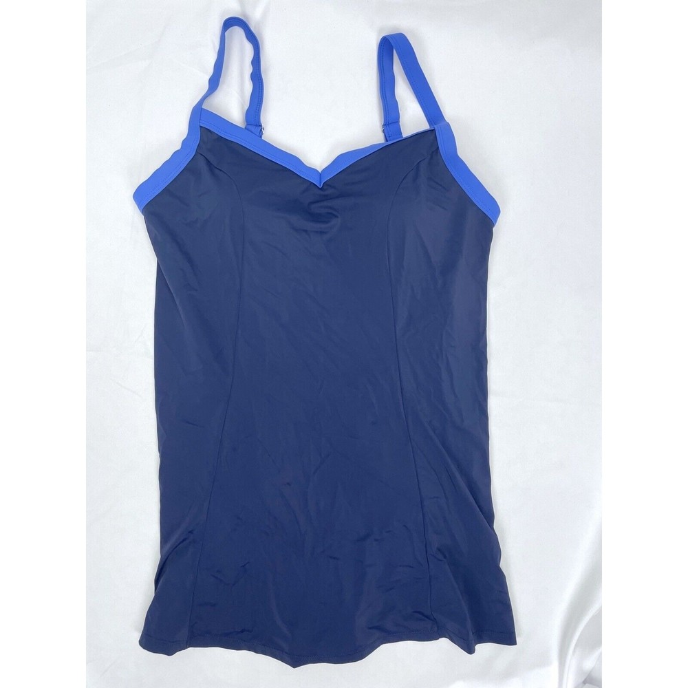 Swimsuits for All Size‎ 16 Blue One Piece Swimsuit Dress Padded